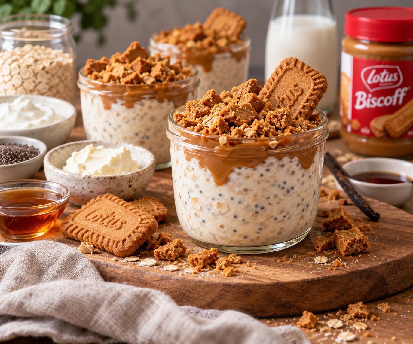 Lotus-Cheesecake Overnight Oats