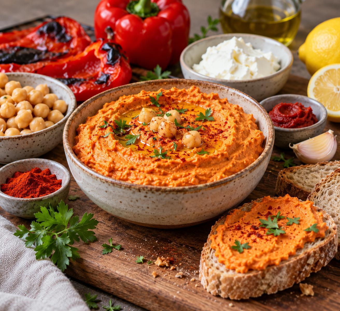 Paprika-Kichererbsen Aufstrich